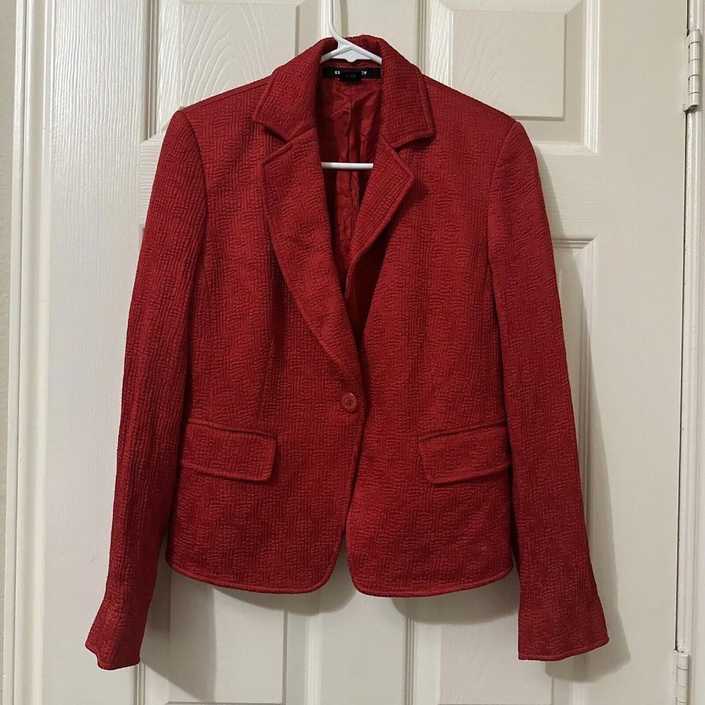 Ellen Tracy Textured Blazer Jacket Women’s Sz 4 Viscose Blend Festive Color
